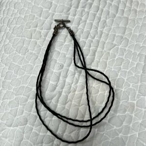 Braided leather necklace